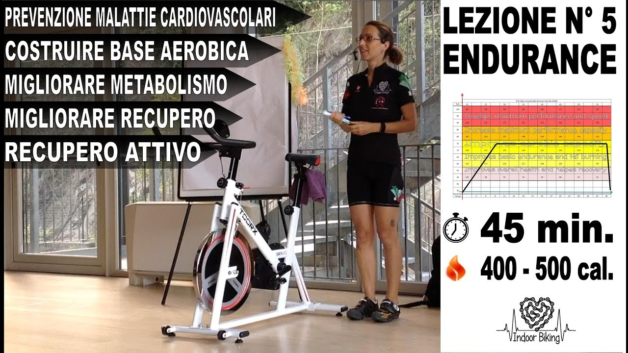 Lezione Spinning - indoor cycling allenamento ENDURANCE salita unica Lez. n. 5