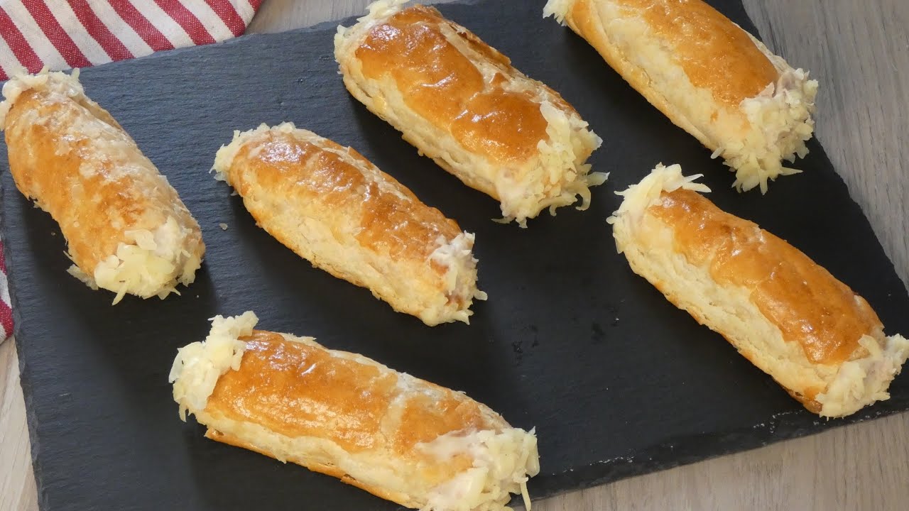 مونشو بكريمة الجبن والتونا. Manchons au thon et fromage à la pâte feuilletée par Zina  Chef