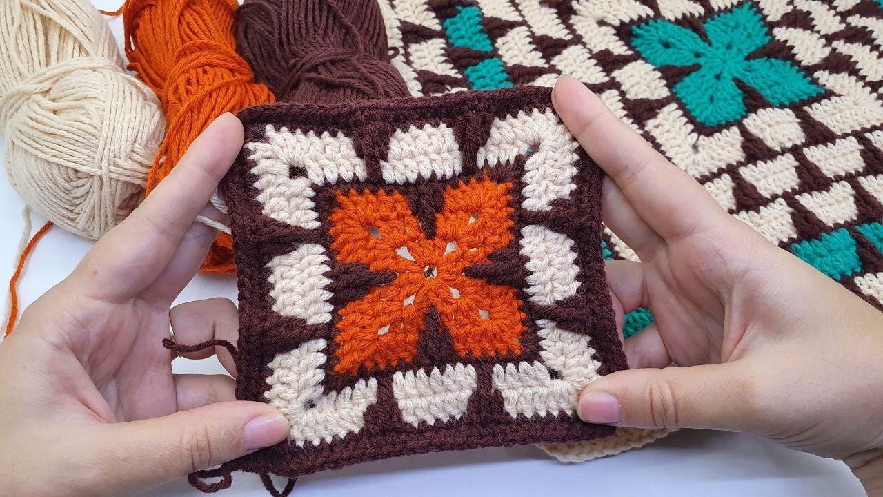 Beautiful Granny Square | Mosaic Crochet | Stunning continuous square | crocret beautiful motif