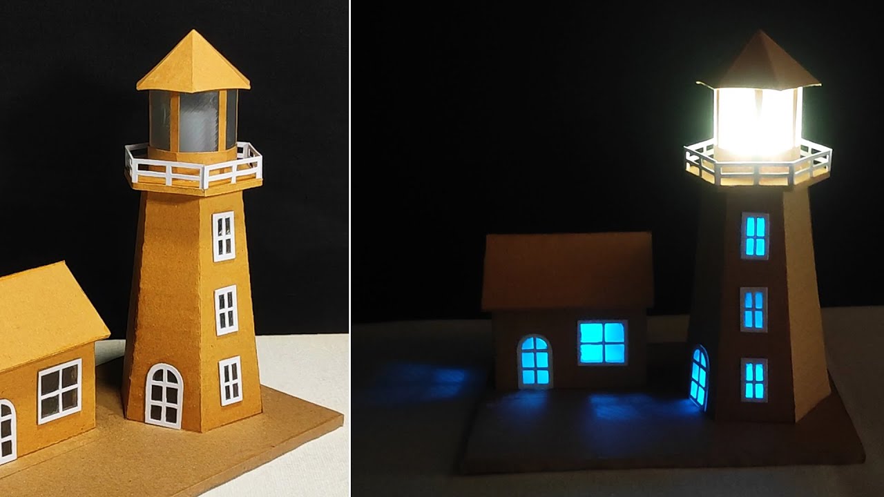 Mini Lighthouse Craft | DIY cardboard paper craft