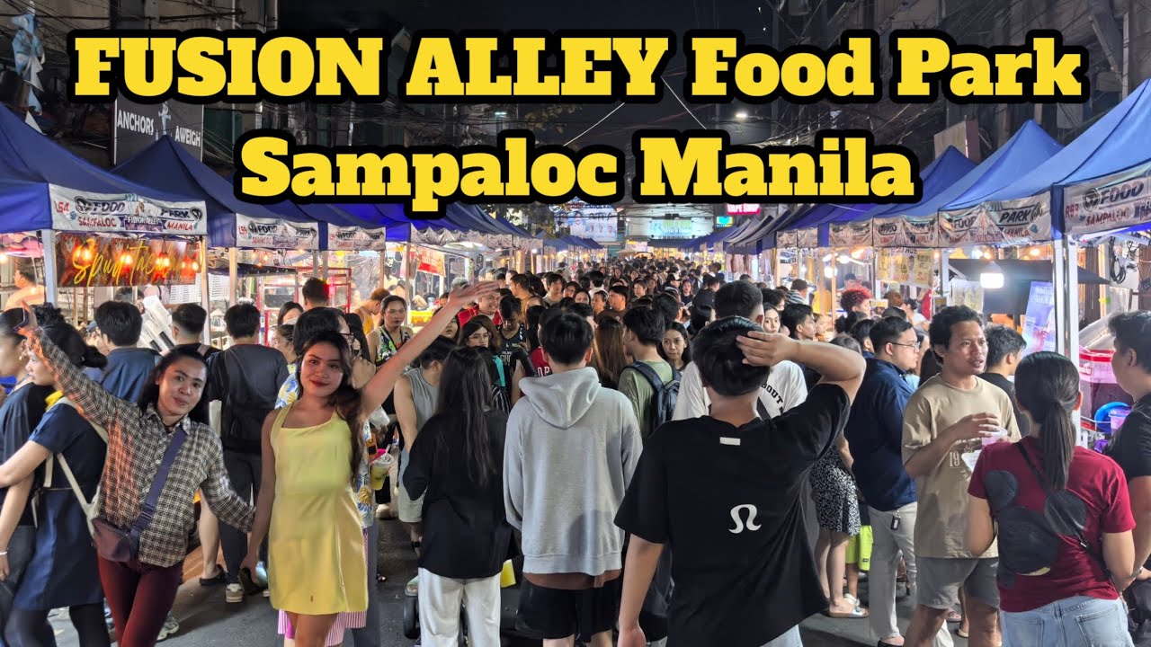  FUSION ALLEY Food Park | STREET FOOD in Sampaloc Manila City Philippines [4K] 🇵🇭