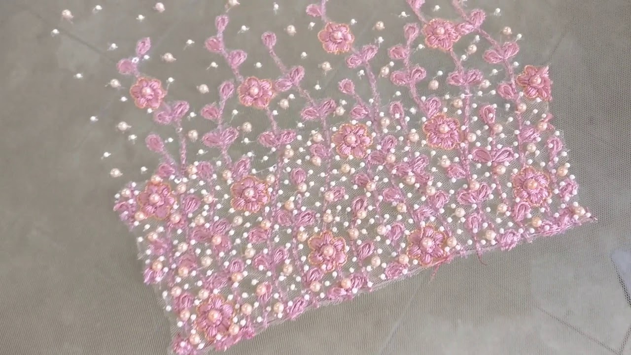 Resham work on a bridal engagement gown