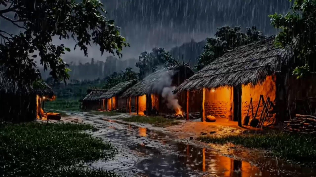 Sonidos de Lluvia Fuerte y Truenos Nocturnos 💤 Techo de Hojalata para Dormir Mejor