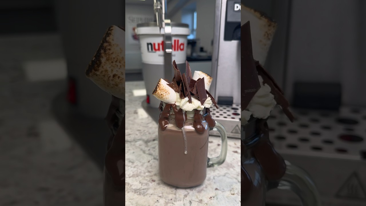 Nutella Hot Chocolate made easy with the Sephra Heated Nutella Dispenser 🤤🍫 #nutella #sephra