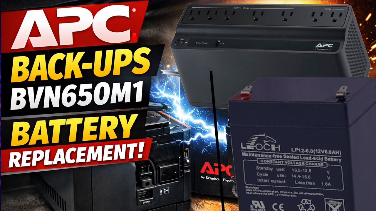 Замена батареи в ИБП APC® Back-UPS® BVN650M1