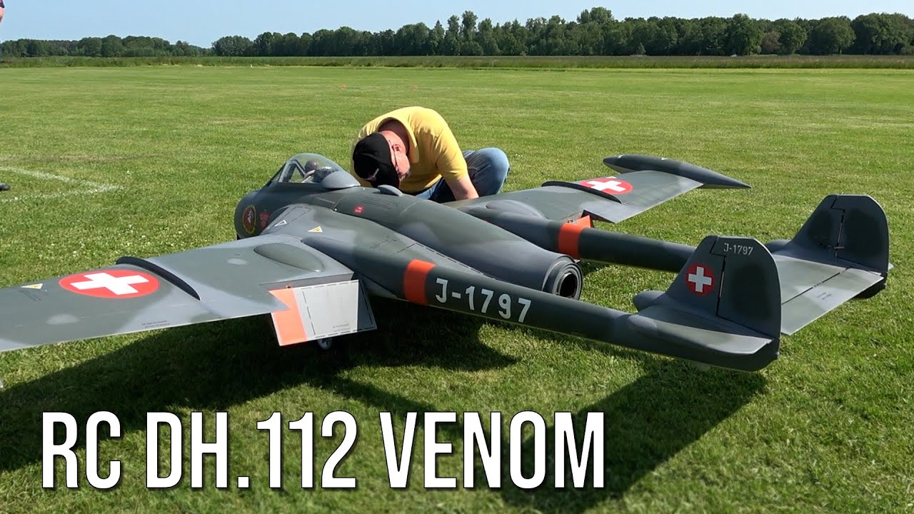 Big RC De Havilland DH.112 Venom  – Beautiful Scale Model Flies At Flight Show