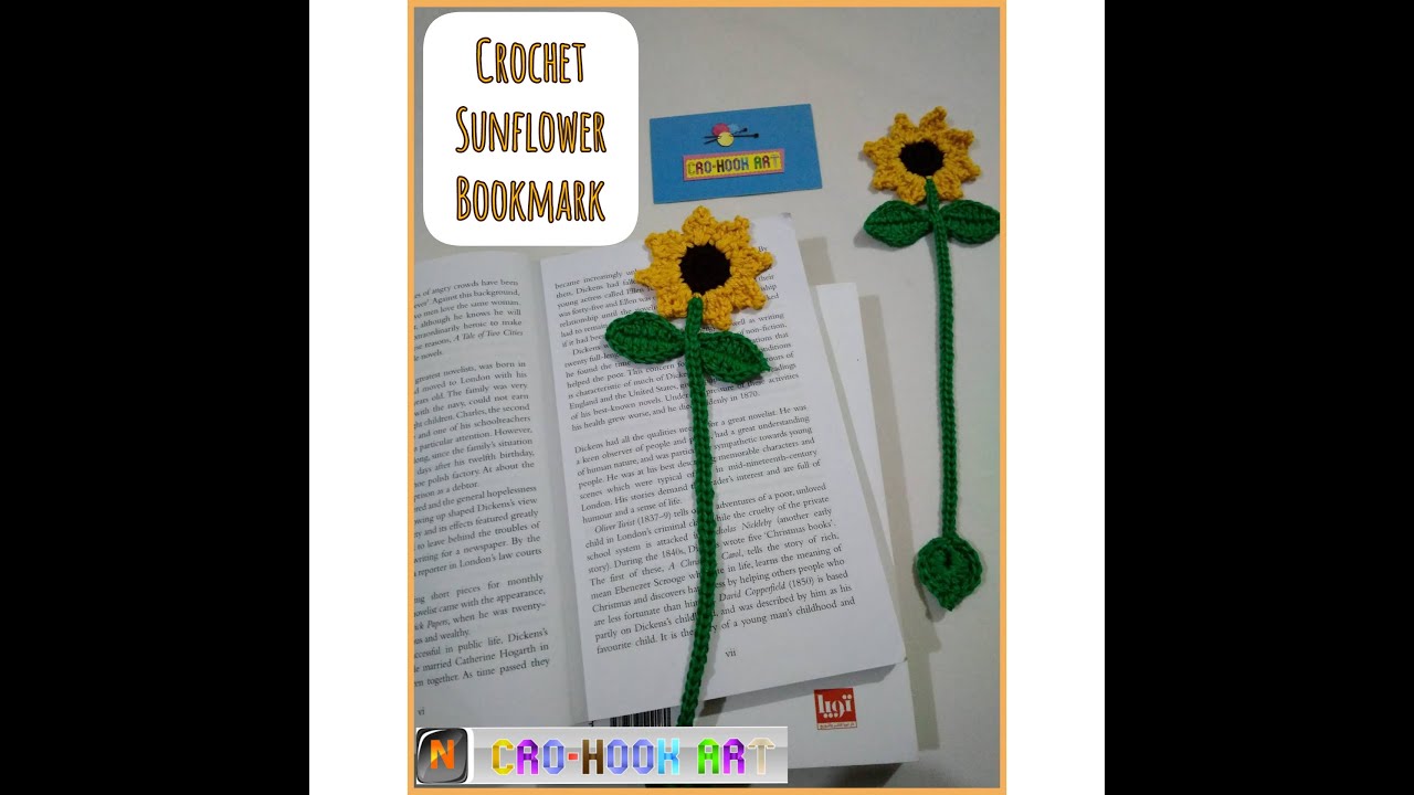 فاصل كتاب وردة دوار الشمس بالكروشيه|Crochet Sunflower Bookmark Tutorial