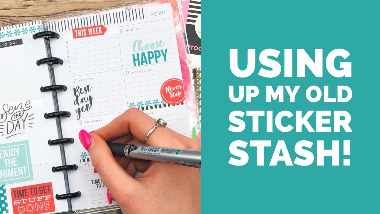Plan With Me Using my Oldest Happy Planner Sticker Book // Mini Dashboard Layout Happy Planner
