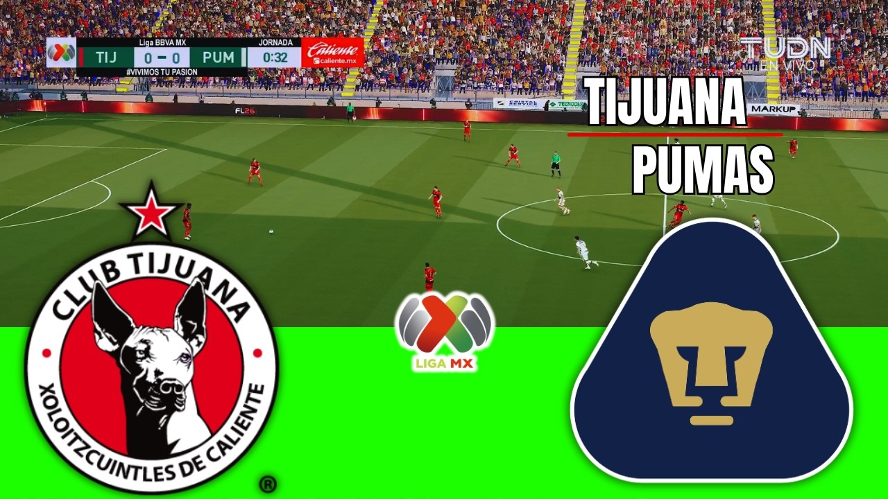TIJUANA vs PUMAS UNAM LIGA MX CLAUSURA 2026 Full Match Simulation/Prediction PES 26 Gameplay