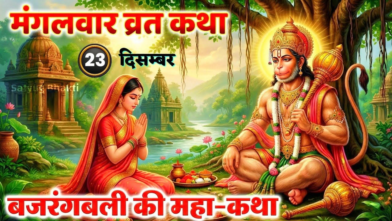 🚩मंगलवार की पौराणिक कथा । Mangalvar Vrat Katha । हनुमान जी की अद्भुत कथा । 23 दिसंबर 🚩 सच्ची कहानी।🌼