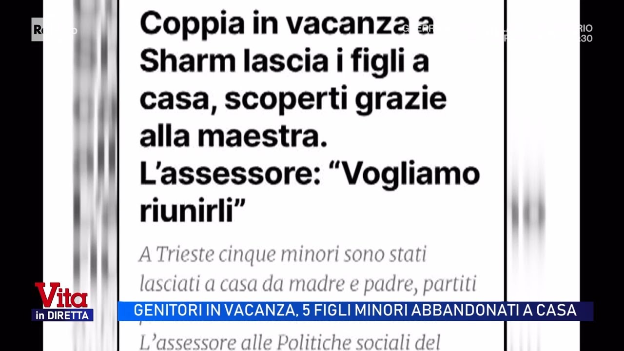 Genitori in vacanza: 5 figli minori abbandonati in casa - Vita in diretta 30/03/2026