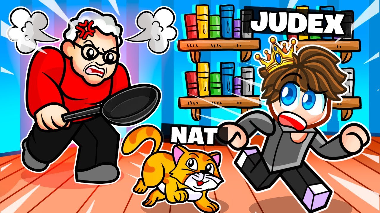 Mig og JUDEX Flygter fra en OND BEDSTEMOR som KATTE i Roblox!