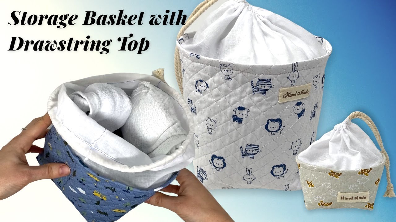 Storage Basket with Drawstring Closure