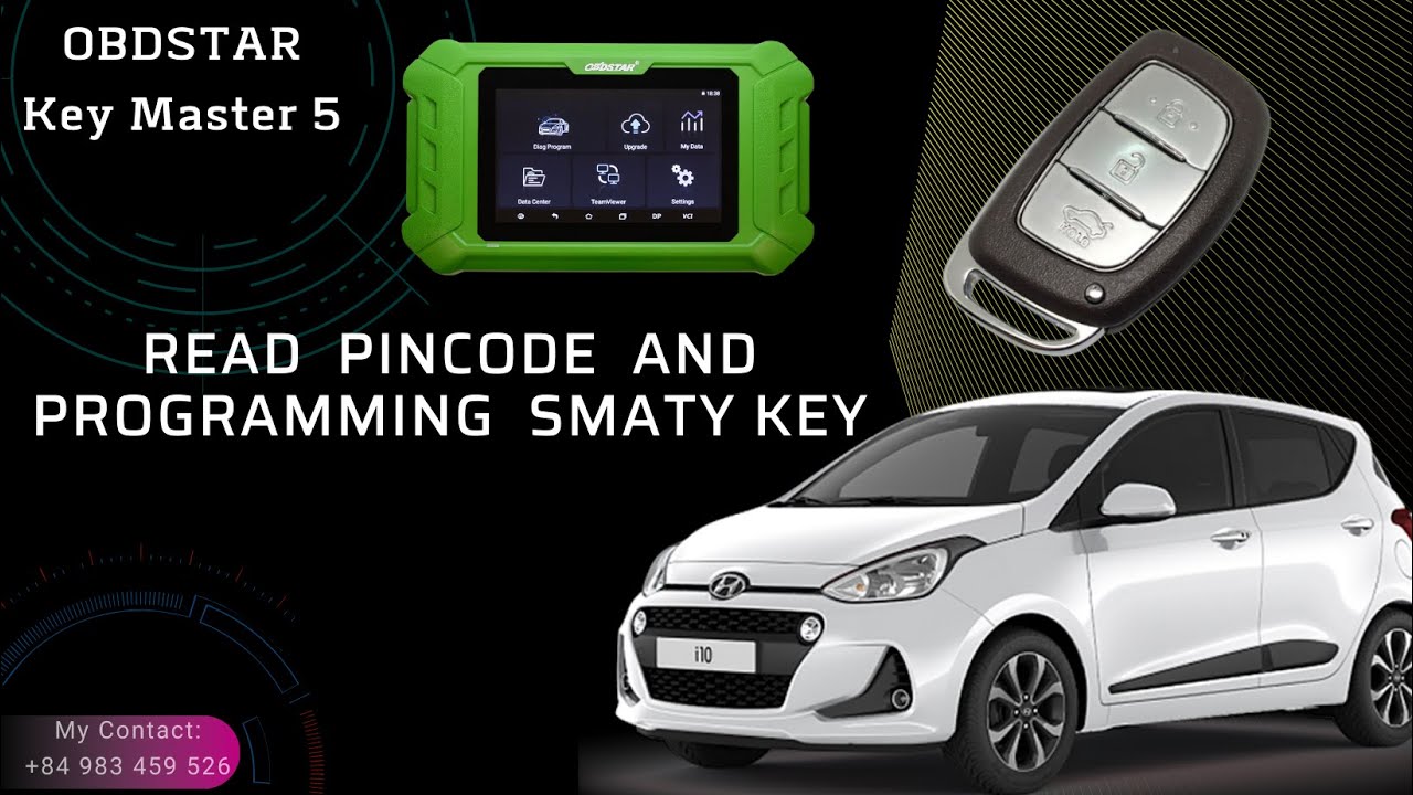 How to read pincode & programming smart key Hyundai i10 with OBDSTAR Key Master 5