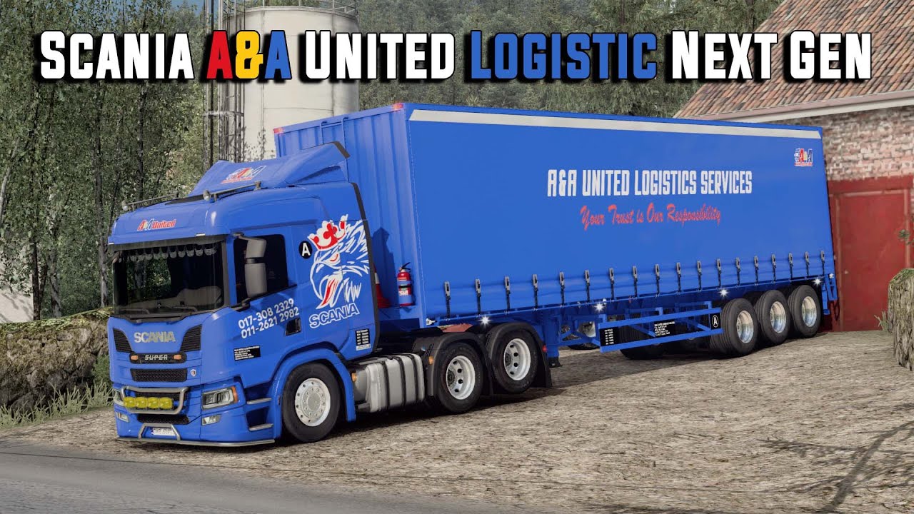 Lori CANTIK Scania A&A United Logistic Next Gen - ETS2 Mod Malaysia - Scania G410