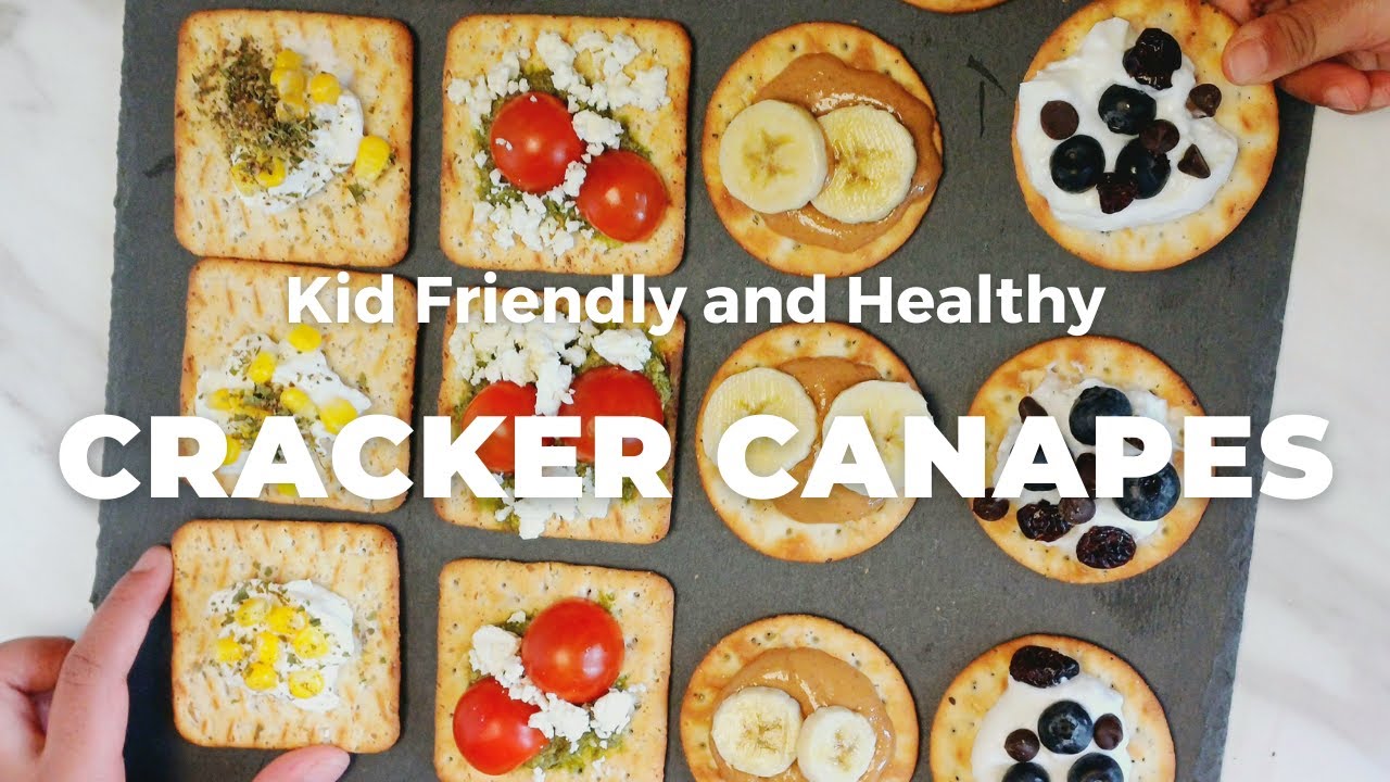 Kid Friendly Cracker Canapes l Bite Size Party Appetizer - Flavours Treat