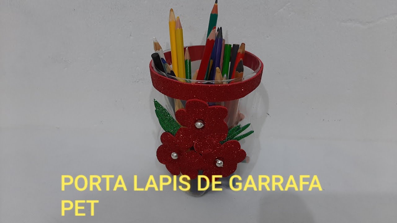 Porta lápis com garrafa pet