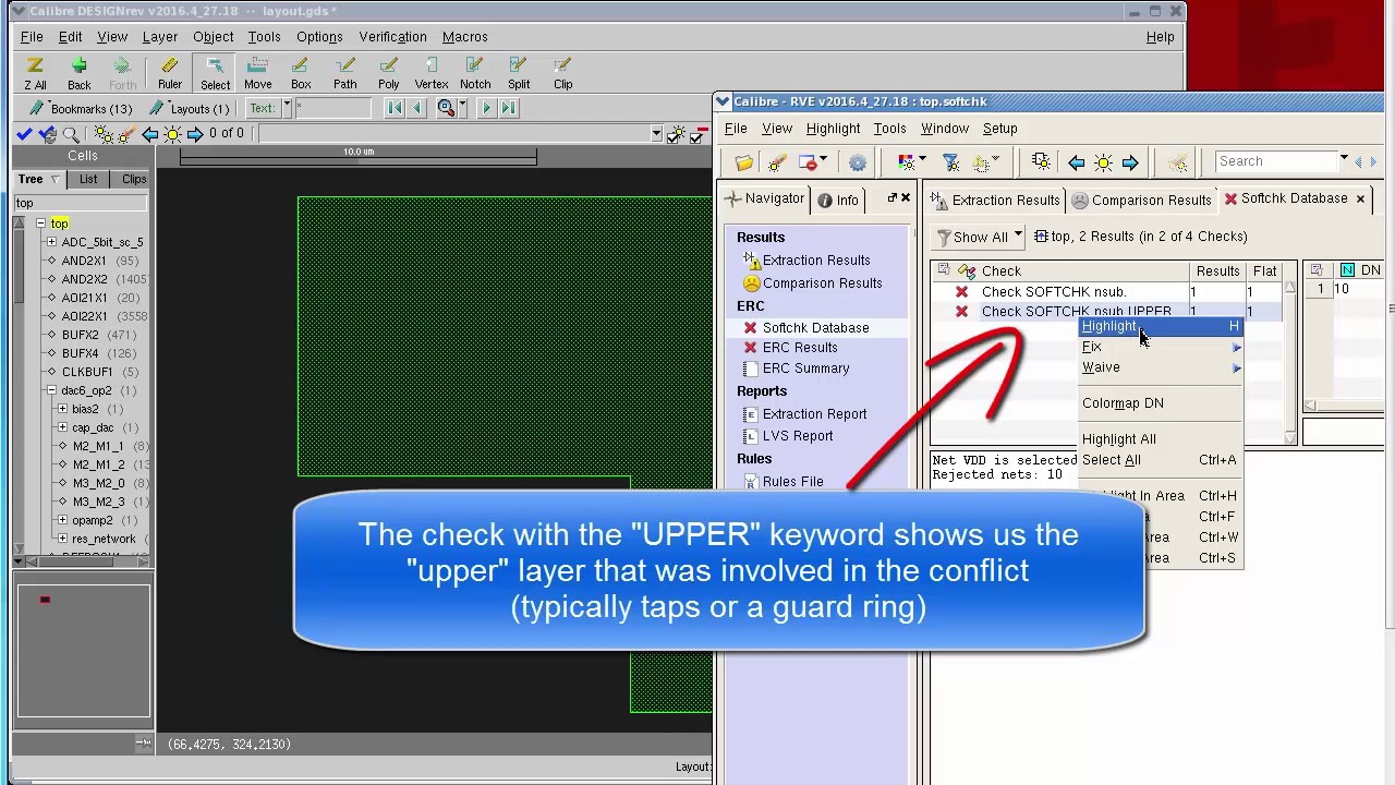 Как отлаживать конфликты штамповки с помощью Calibre RVE