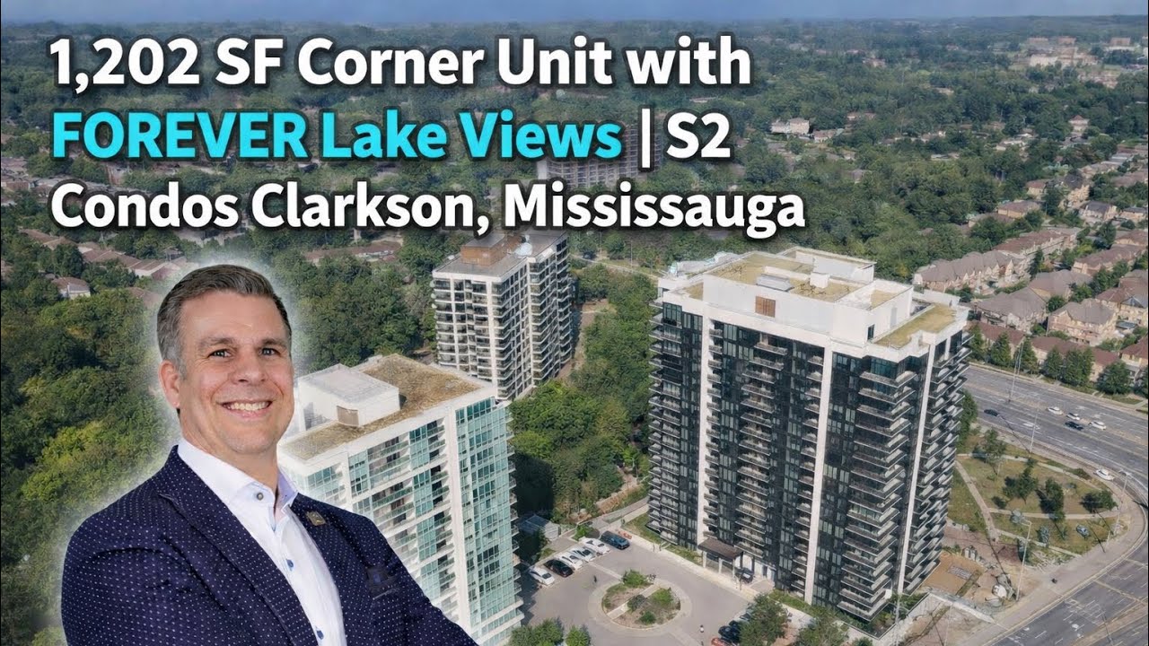 1,202 SF Corner Unit with Forever Lake Views  |  S2 Condos Clarkson Mississauga