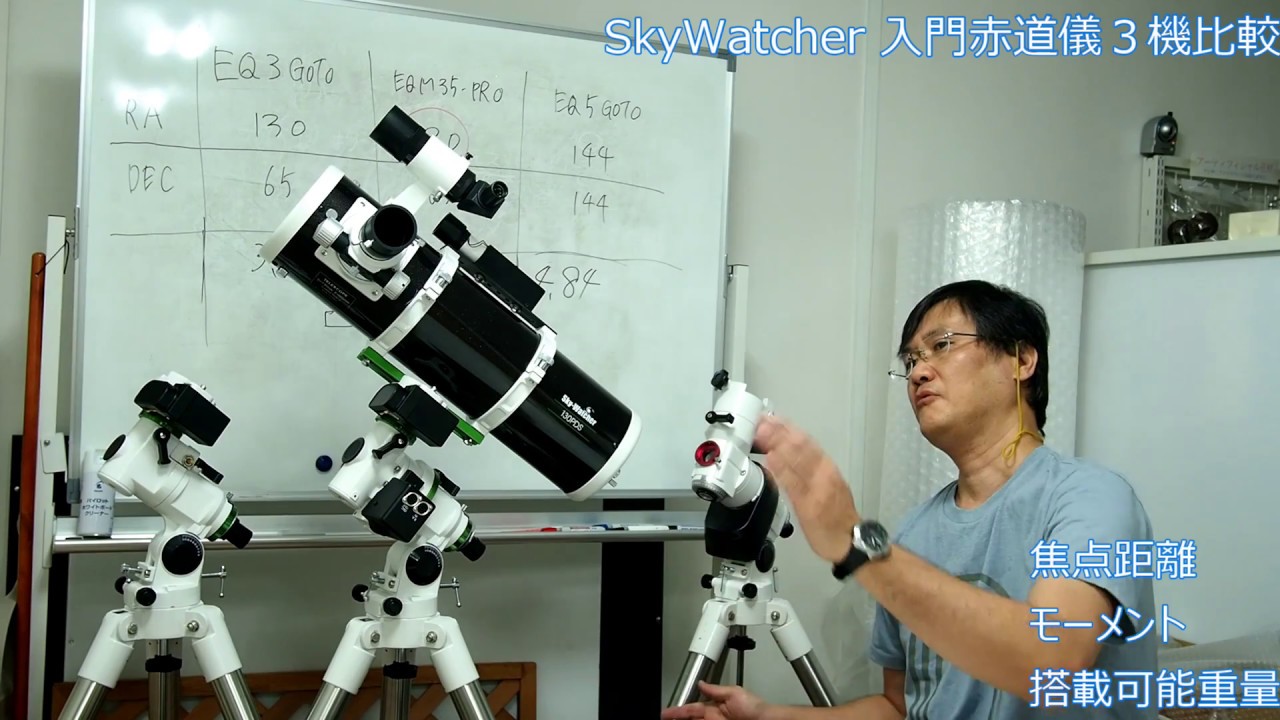 SkyWatcher入門赤道儀3機比較