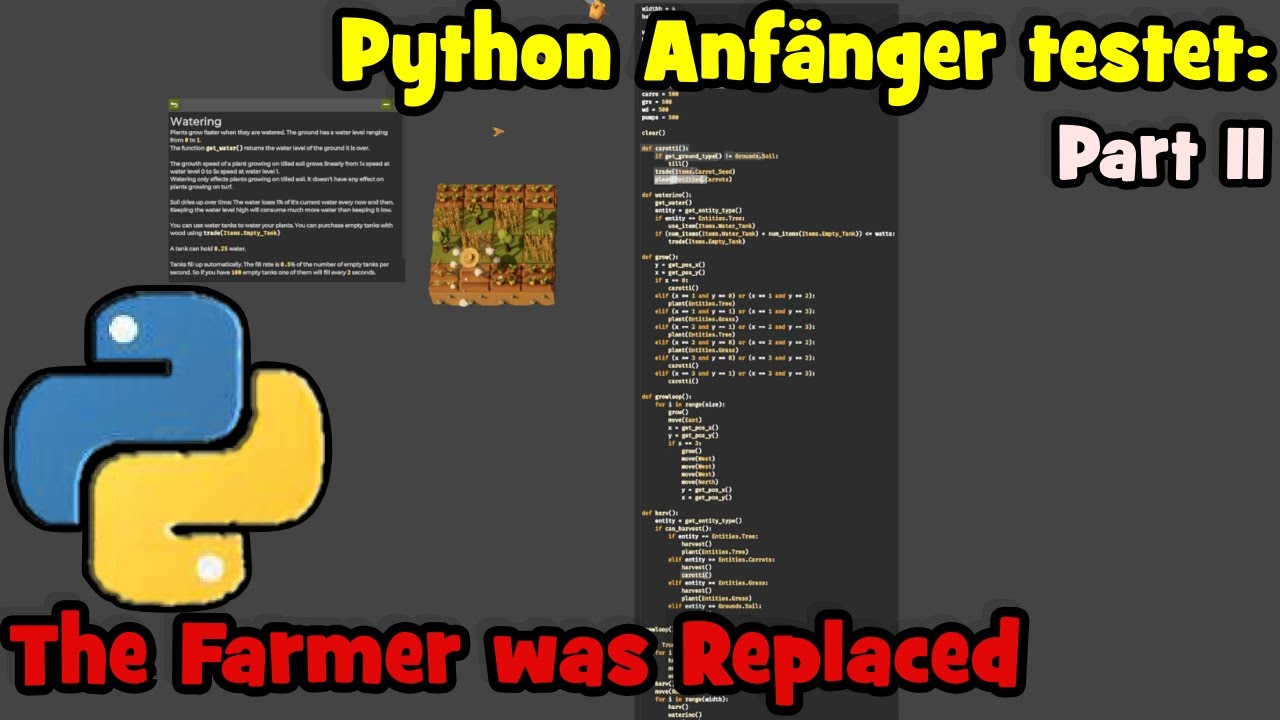 02 | Python Anfänger testet 'The Farmer Was Replaced' | Programmier-Einblicke!