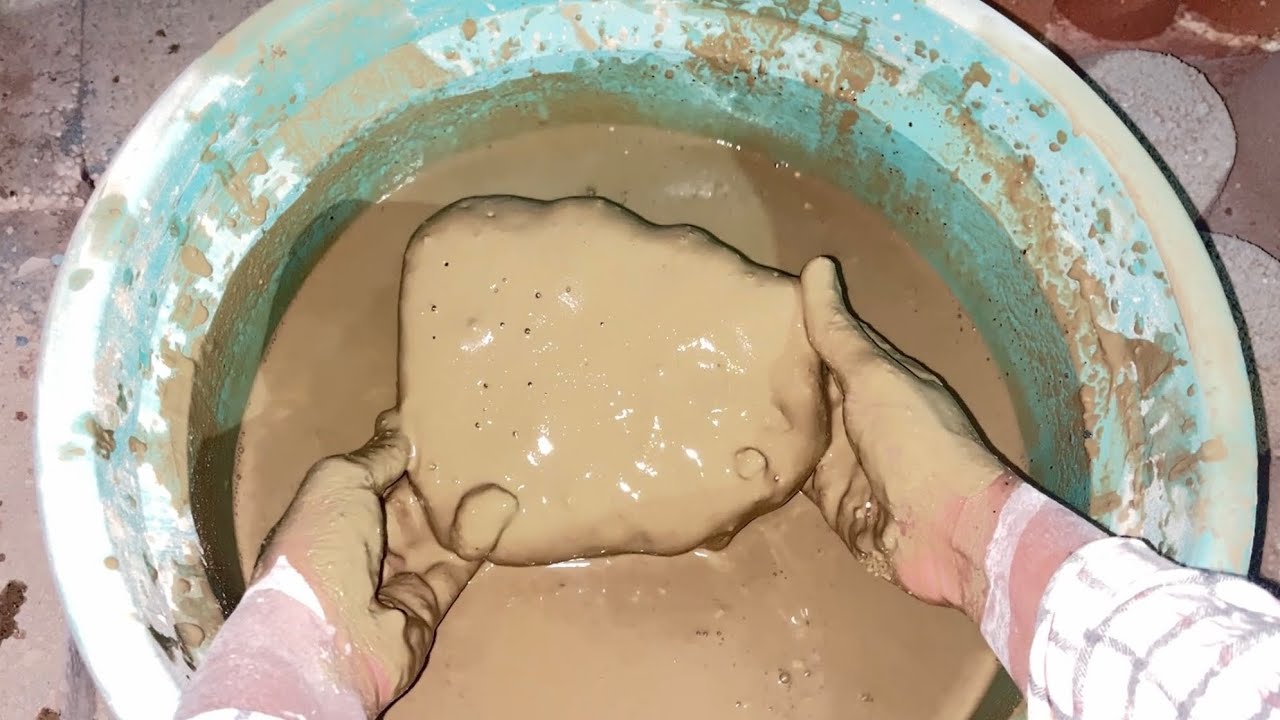 New Multani mitti dusty water 💦 crumbling vlog 🔥satisfying dipping +paste mixing 🤤asmr #vlog  #asmr 