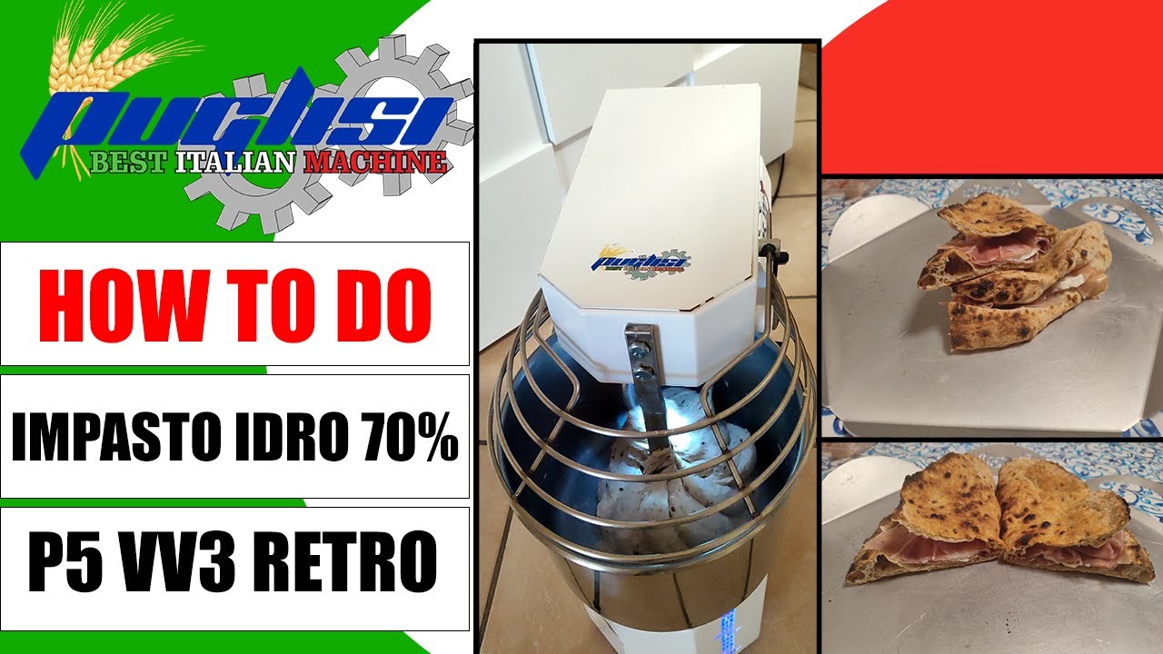 COME REALIZZARE UN IMPASTO PIZZA BIGA & AUTOLISI IDRO 70% - IMPASTATRICE A SPIRALE PUGLISI P5 VV3