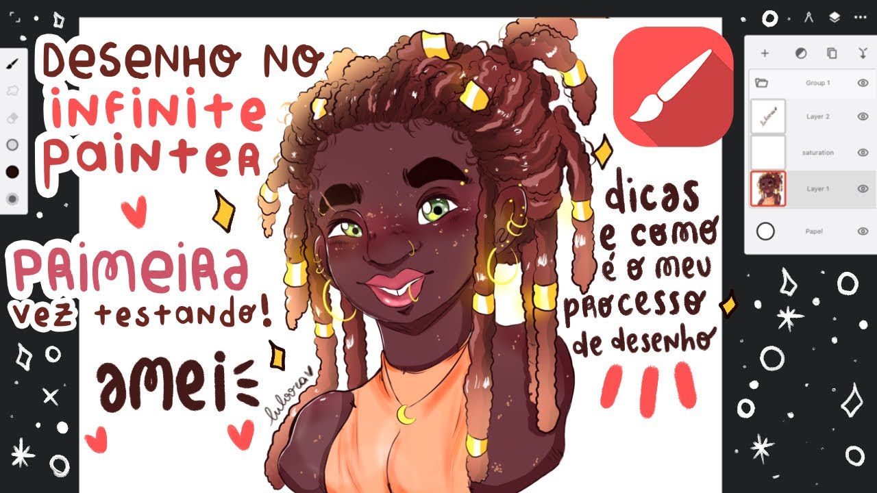 🖍🌼 desenhando no Infinite Painter pela primeira vez! 😲🥰 AMEI ✨