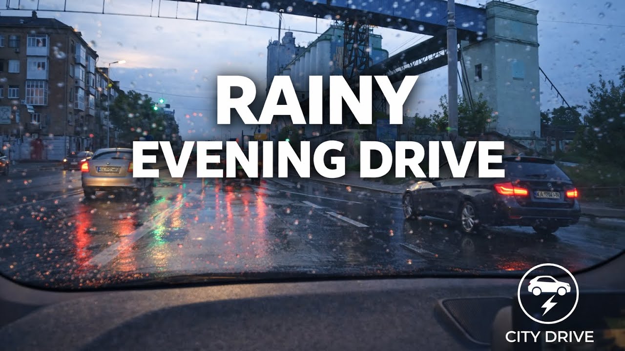 Rainy Evening Drive – City Sounds After the Rain (No Music)