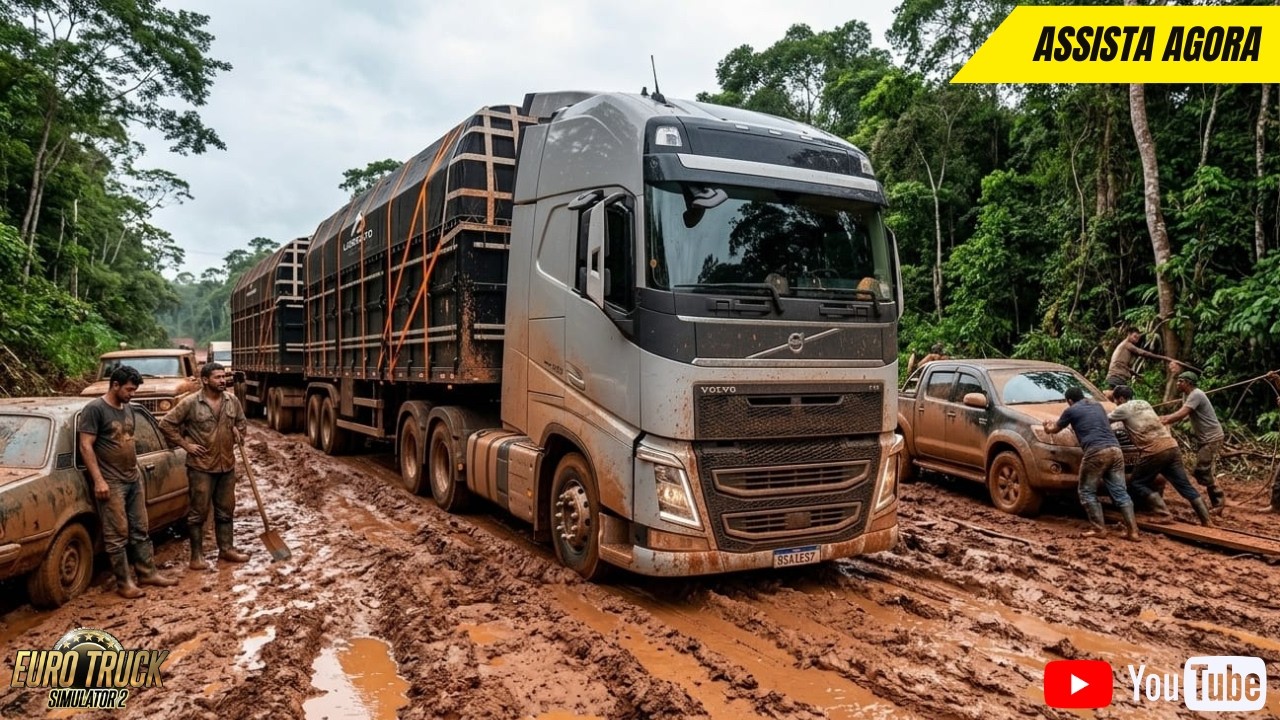 ETS-2  - COMBOIO NA TRANS AMAZONICA COM MUITA LAGA E APUROS  GAMAPLAY REALISTA.