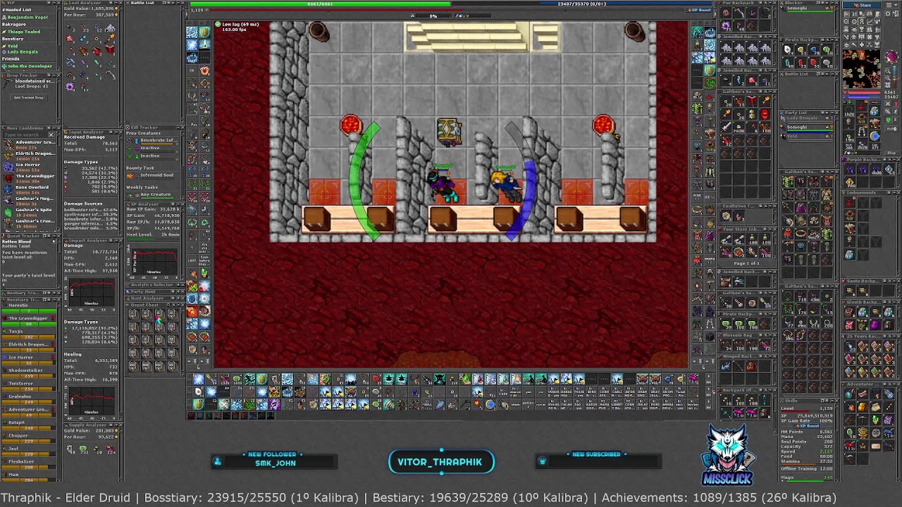 Tibia - Global - Kalibra - ED 1000 | TOP: Bosstiary: 1º | Bestiary: 6º | Achiev: 18º (Ranks Kalibra)