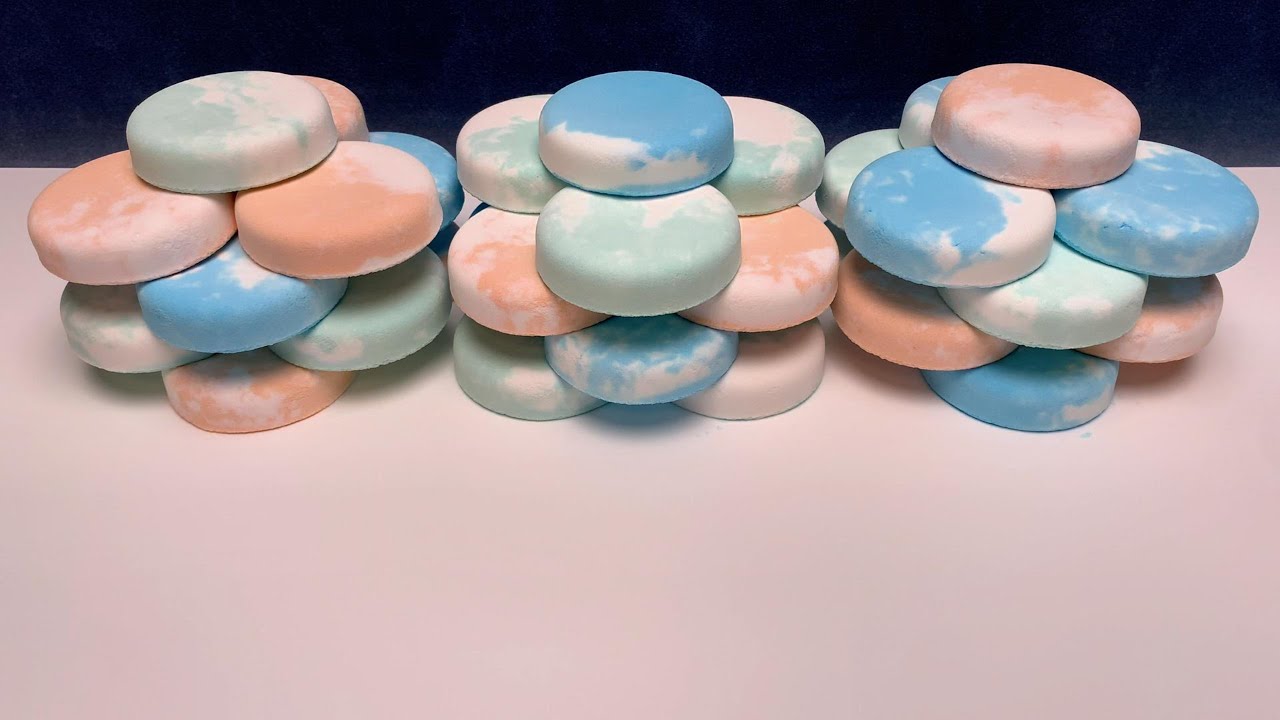 9 minutes ASMR baking soda｜🟢⚪️➕🟠⚪️➕🔵⚪️