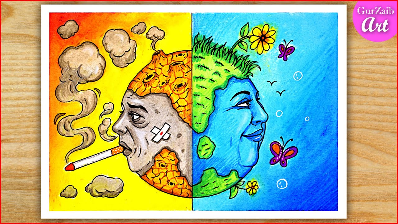 World anti tobacco day poster drawing / How to draw no smoking easy