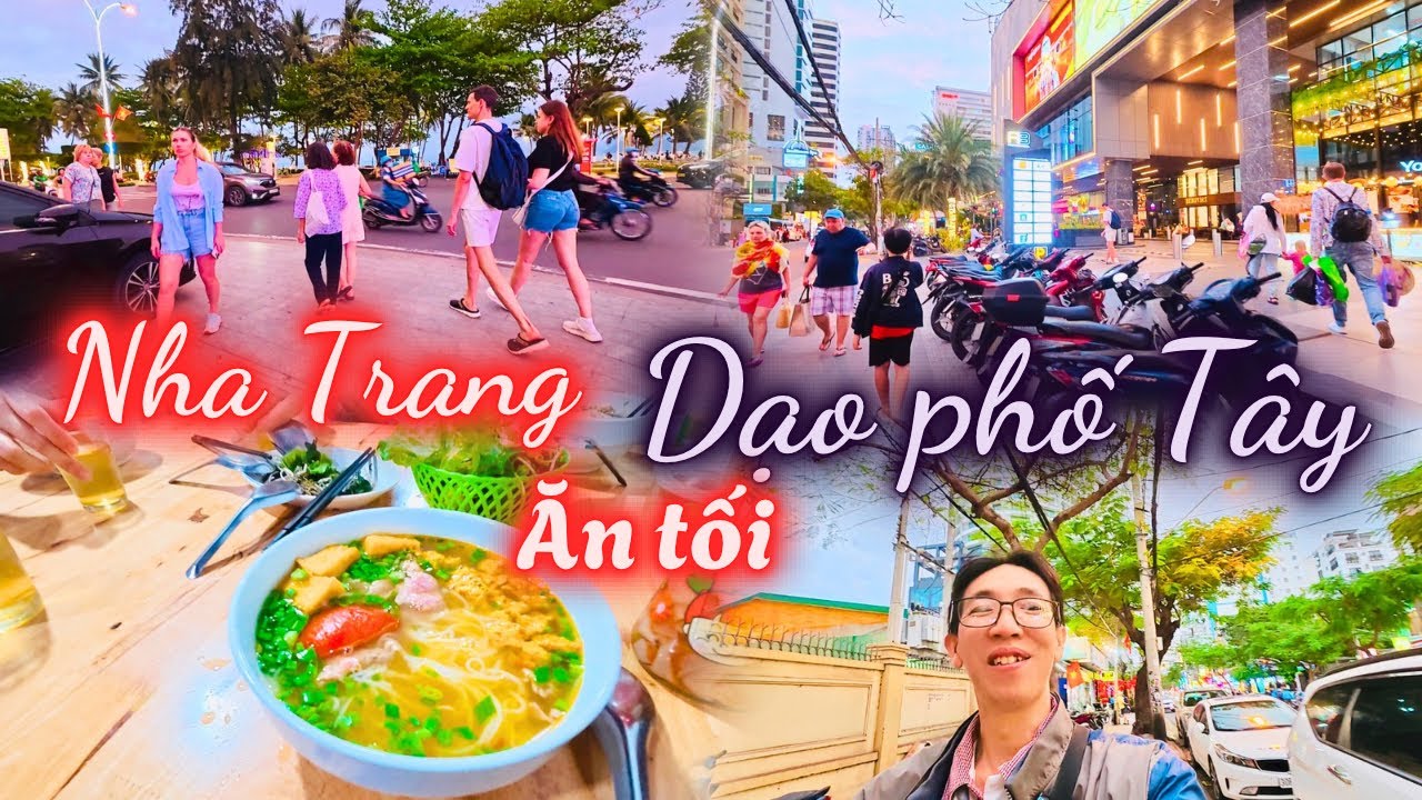 Nhiều khi ta thấy bình thường , nhưng Nha Trang lại đẹp quá. Dạo phố Tây đi ăn tối 