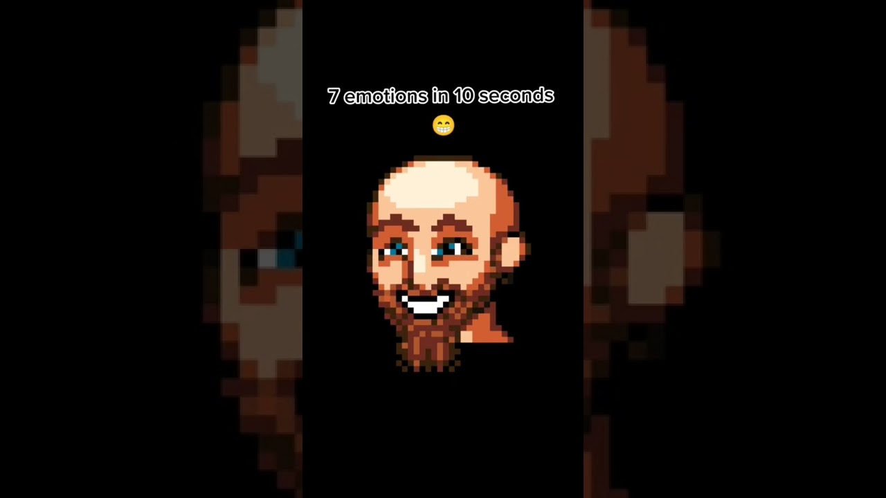 7 emotions on a #pixelart portrait in 10 seconds!