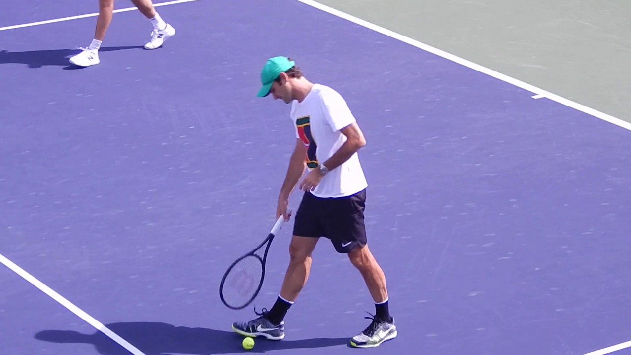 2017 Indian Wells - Nadal crosses Federer's Practice Court