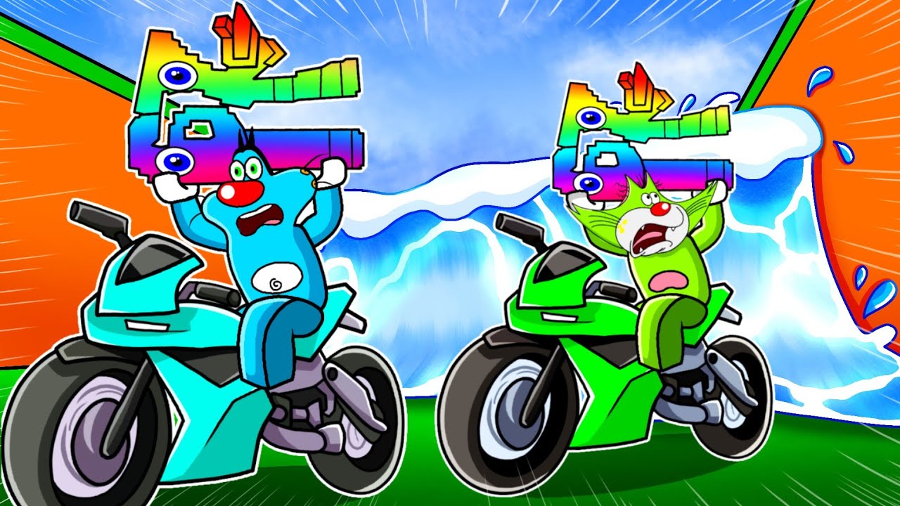 Roblox Oggy Escape The Tsunami On Bike For Brainrot!