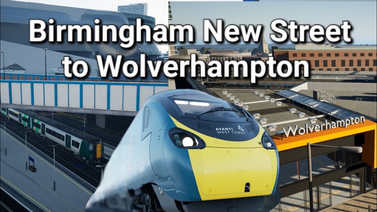 TSW6 Avanti West Coast Class 390 Pendolino Birmingham New Street to Wolverhampton drivers P.O.V