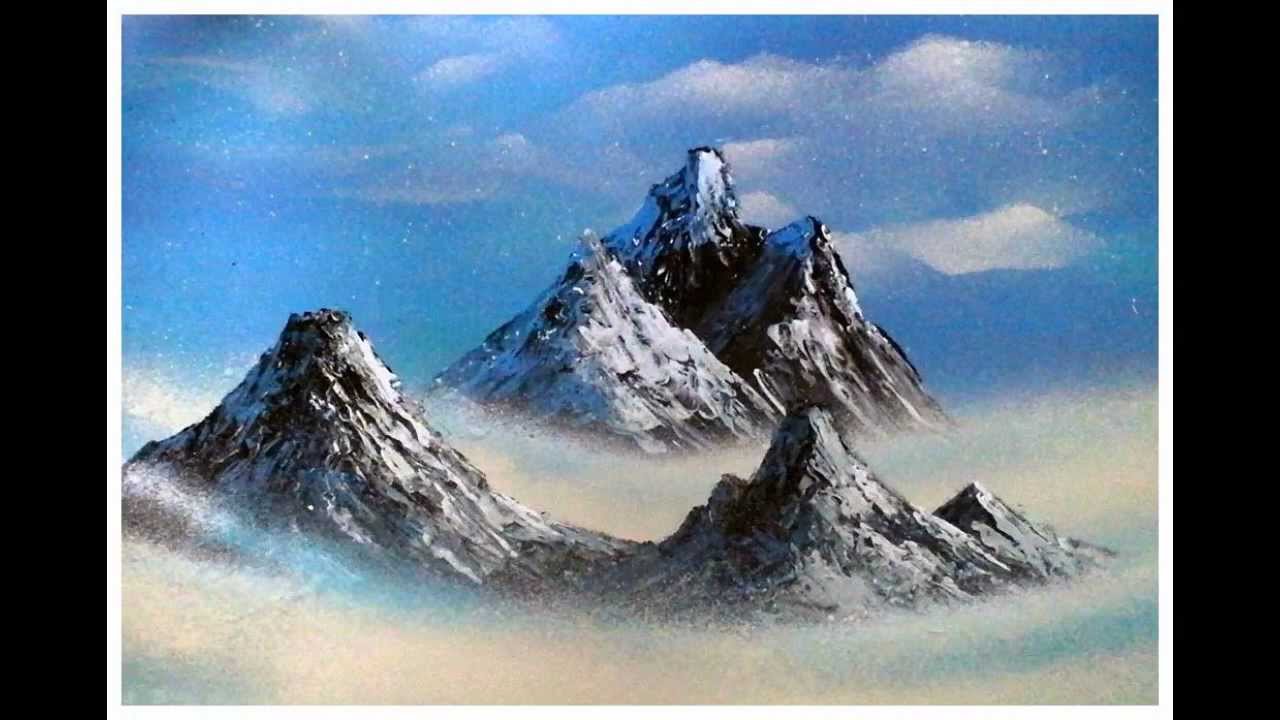 Mountain range spray paint art