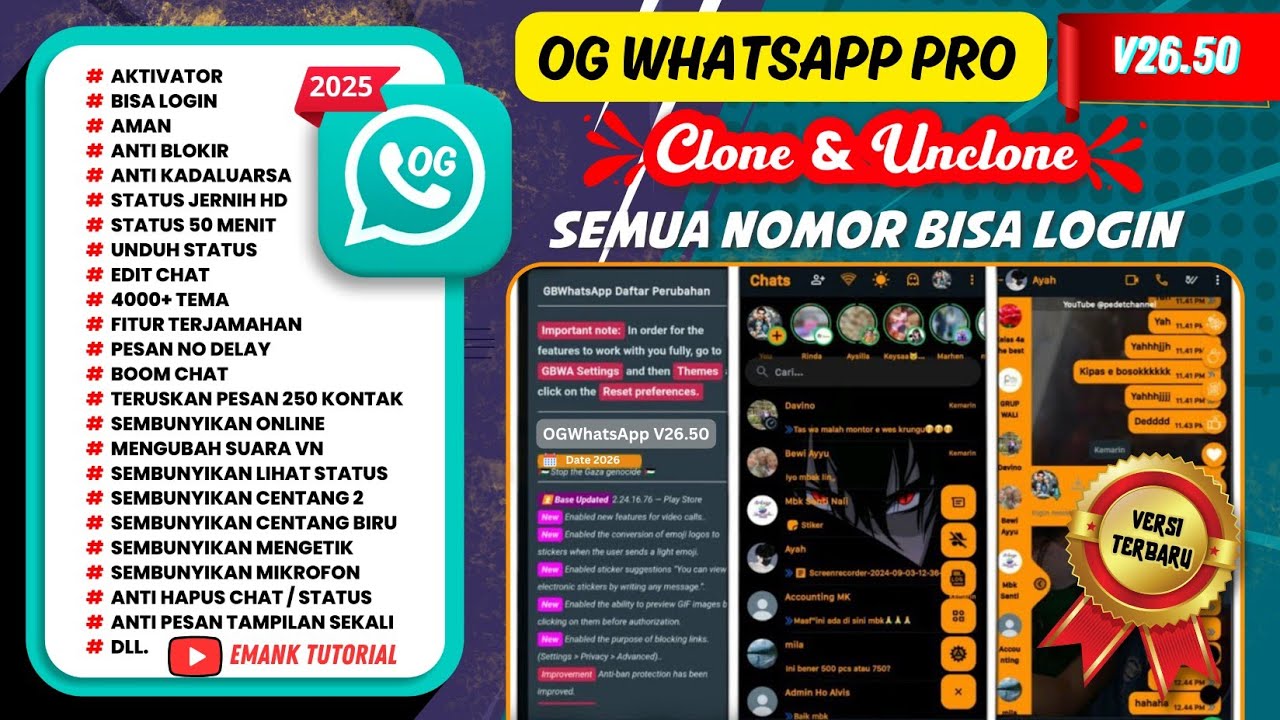 ogwhatsapp pro version 26.50 latest update 2026 || og wa || wa og || whatsapp mod latest version ...