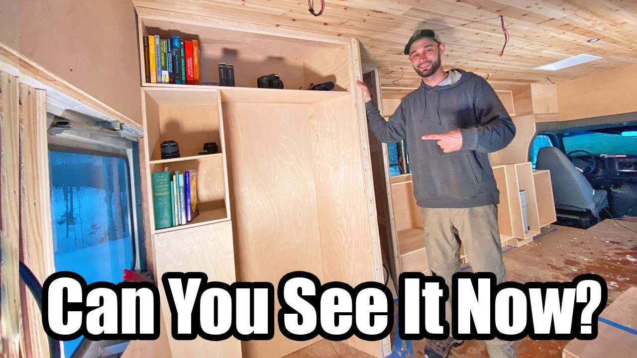 Building Out The Office in My Tiny House School Bus Conversion