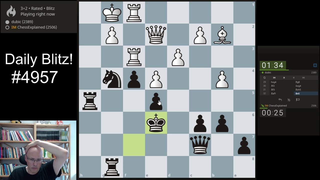 Blitz Chess #4957 vs dubic Sicilian Rossolimo Black