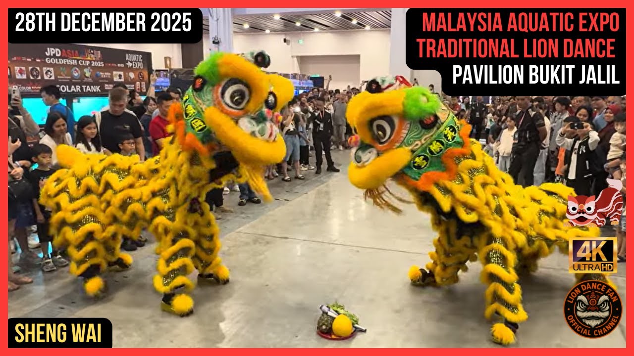 Malaysia Aquatic Expo Traditional Lion Dance Blessing Sheng Wai Lion Dance Pavilion Bukit Jalil