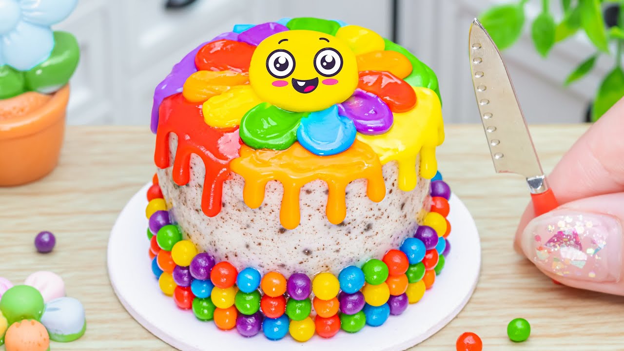 So Amazing Mini Rainbow Cake Decorating 🌈 | Satisfying Chocolate Drip ASMR
