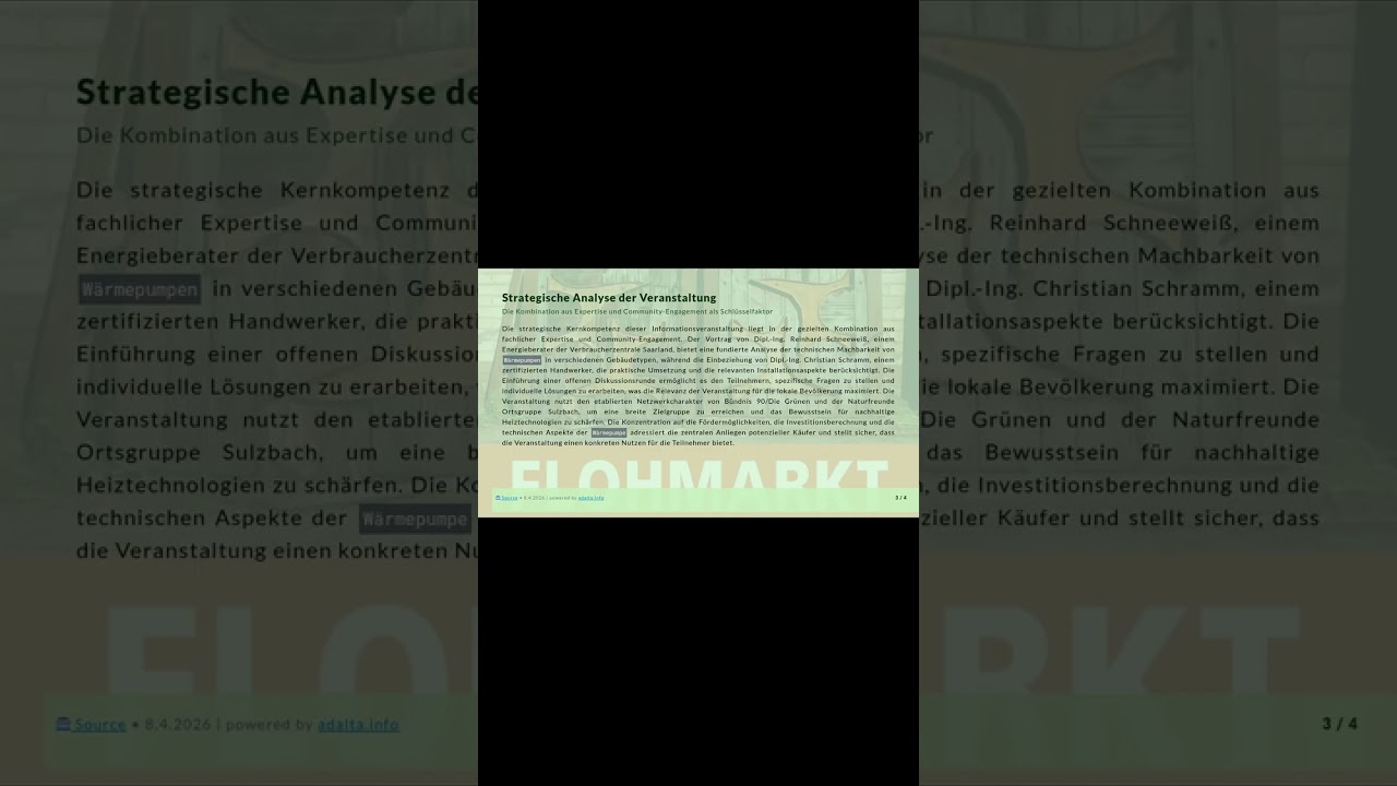✨ W&auml;rmepumpen: Eine Strategische Analyse der lokalen Initiative