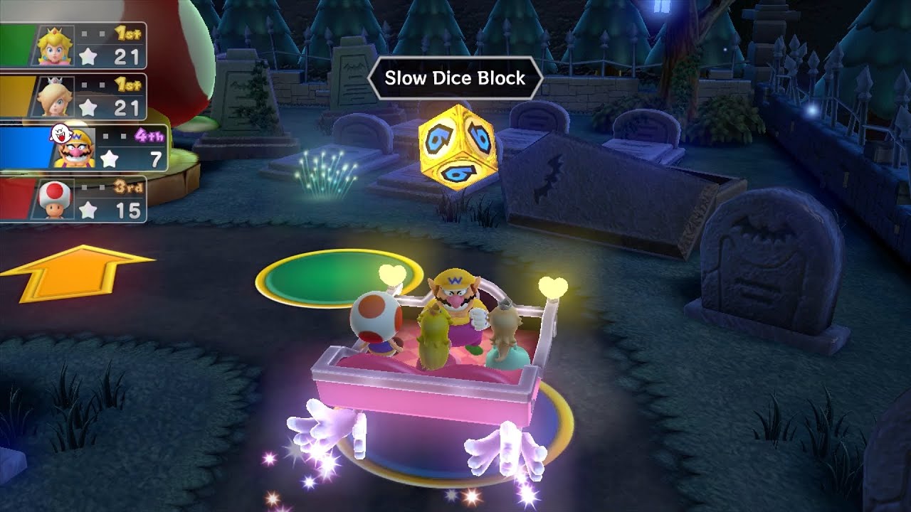 Mario Party 10 Mario Party #617 Wario vs Toad vs Peach vs Rosalina Haunted Trail Master Difficulty