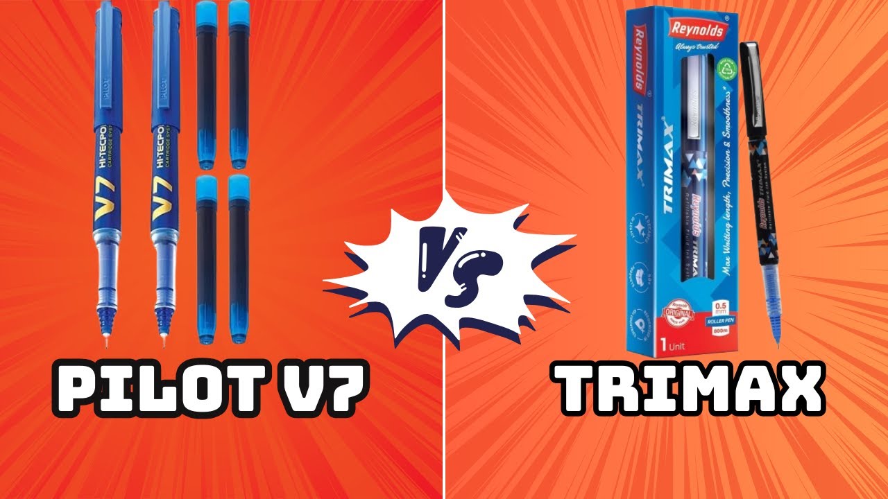Reynolds Trimax vs Pilot Hi Techpoint V7 | Best Pen Comparison for Smooth Writing & Precision