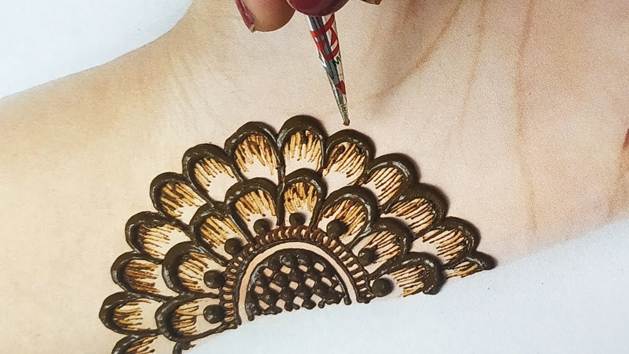 मेहँदी डिज़ाइन लगाना सीखे - फ्लावर मेहँदी डिज़ाइन - Easy Shaded Mehndi,Stylish Full Hand Mehndi Design