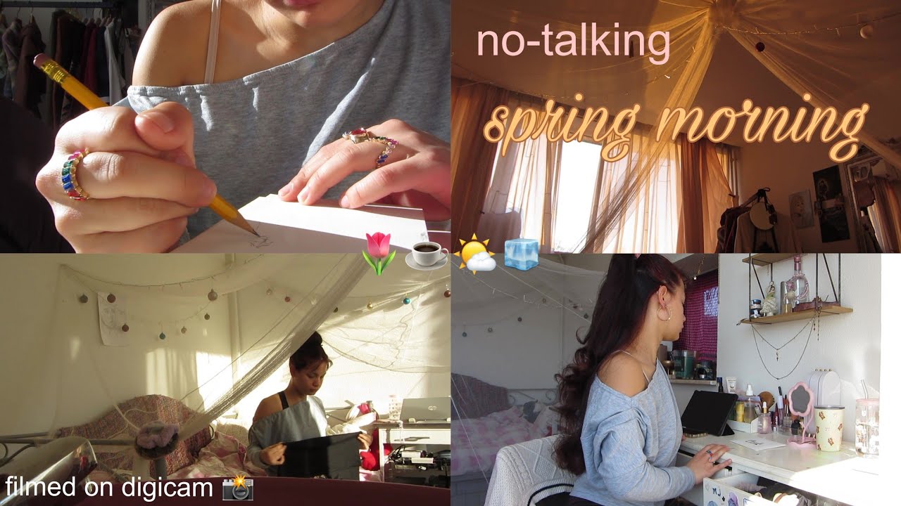 no-talking spring morning vlog 🌷☕ digicam footage 📸