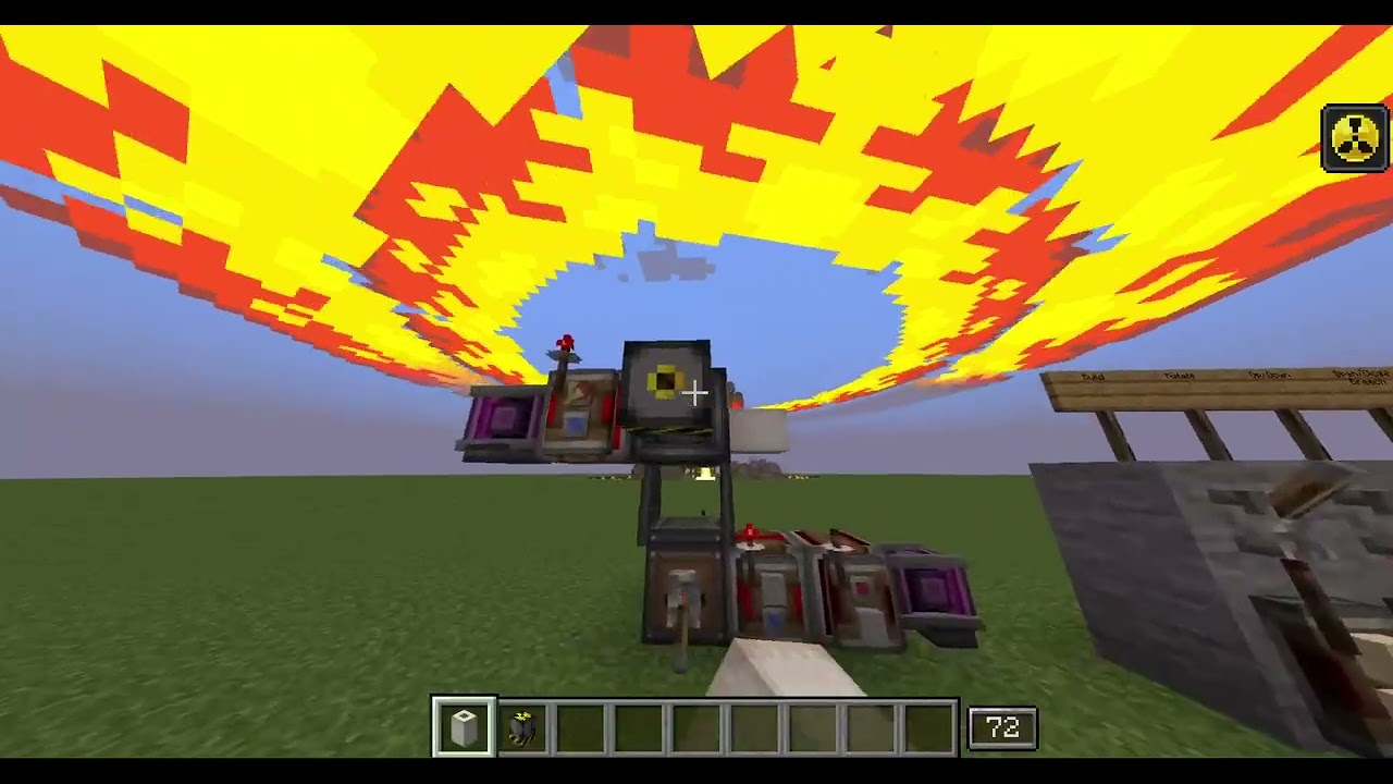 Nuking this random village while trying to figure out Create: Big Cannons